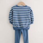 Navy Stripe Characters Sweatshirt and Leggings Set