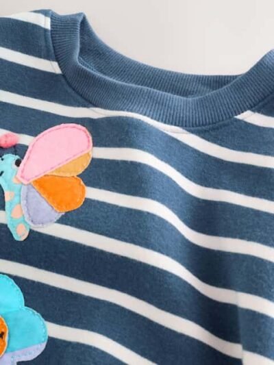 Navy Stripe Characters Sweatshirt and Leggings Set