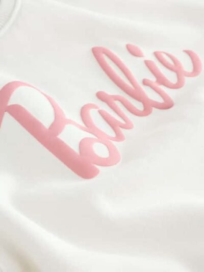 Cream/Pink Barbie Sweatshirt & Wide Leg Joggers Set