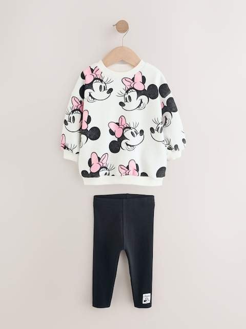 Cream Disney Minnie Mouse Sweatshirt & Leggings Set