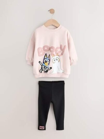 Pink Bluey Halloween Sweatshirt & Leggings Set