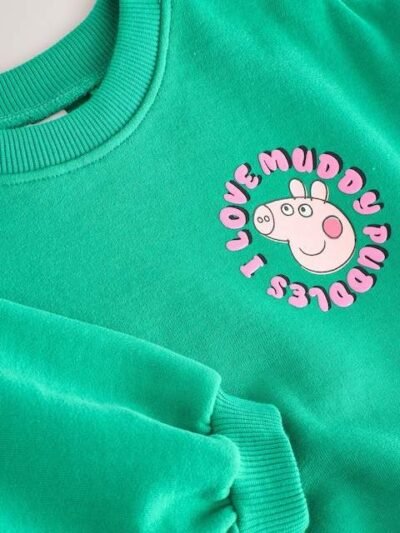 Green Peppa Pig Crew Neck Sweatshirt