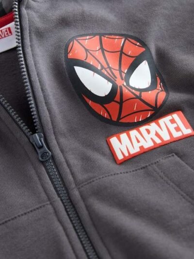 Black Marvel Zip Through Hoodie