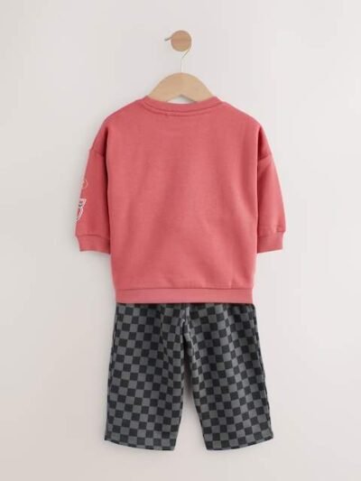 Red Charcoal Cars Crew Sweatshirt and Joggers Set