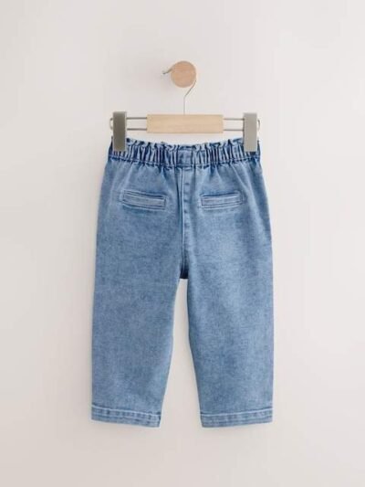 Light Wash Tie Waist Jeans