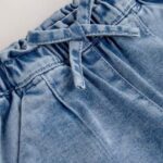 Light Wash Tie Waist Jeans