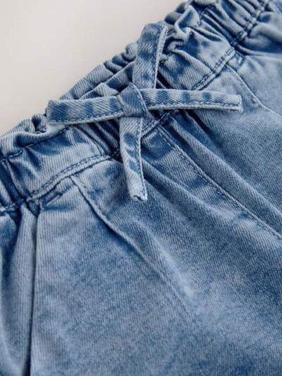 Light Wash Tie Waist Jeans