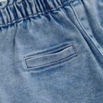 Light Wash Tie Waist Jeans