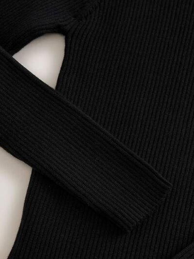 Black Roll Neck Knit Jumper