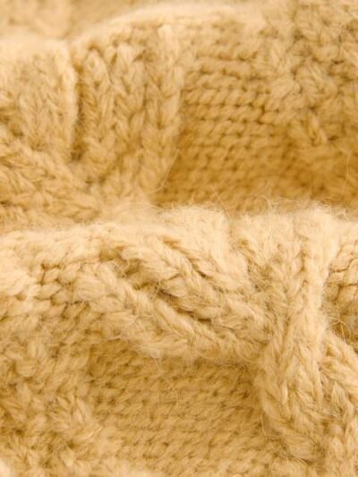 Ochre Yellow Chunky Knit Bobble Cardigan