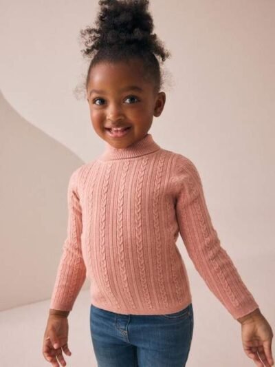 Pink Roll Neck Jumper