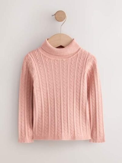 Pink Roll Neck Jumper
