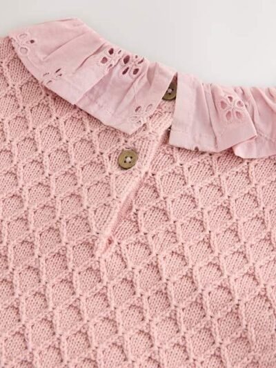 Pink Mock Layer Knit Jumper