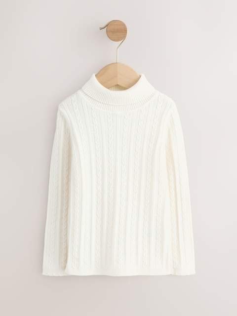 Ecru White Roll Neck Jumper