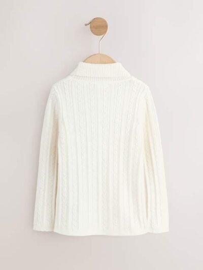 Ecru White Roll Neck Jumper