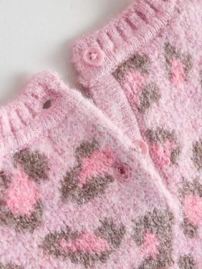 Pink Leopard Print Jumper Dress