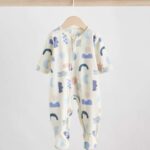 Blue Baby Micro Fleece Two Way Zip Sleepsuits 2 Pack