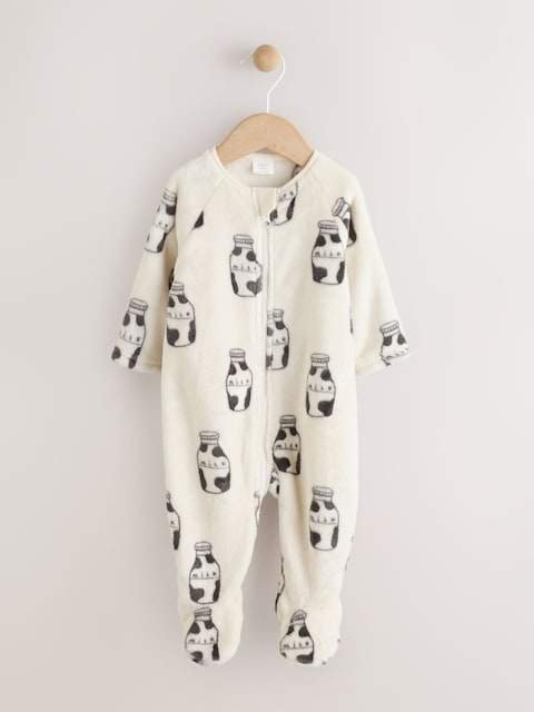 White Fleece Baby Sleepsuit