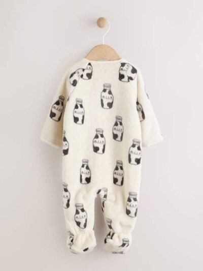 White Fleece Baby Sleepsuit