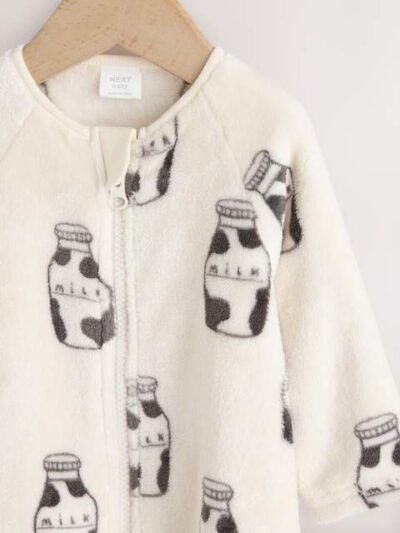White Fleece Baby Sleepsuit