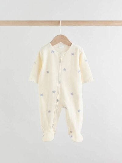 Neutral Baby Micro Fleece Two Way Zip Sleepsuits 2 Pack