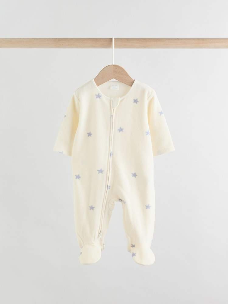 Neutral Baby Micro Fleece Two Way Zip Sleepsuits 2 Pack