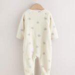 Grey Star Fleece Baby Sleepsuit