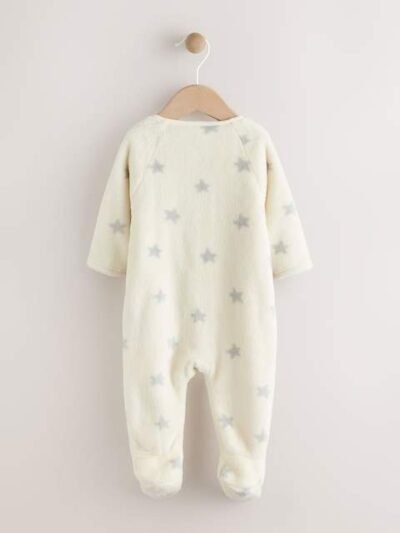 Grey Star Fleece Baby Sleepsuit