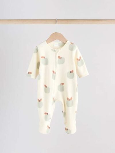 Sage Green Baby Micro Fleece Two Way Zip Sleepsuits 2 Pack