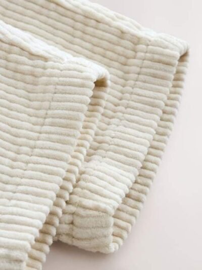 Ecru Textured Corduroy Pull On Trousers