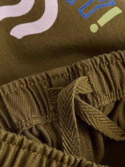 Green Shapes Pull On Wide Trousers