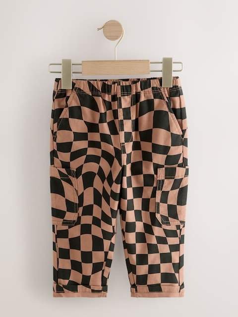 Black/Tan Checkerboard Side Pocket Pull On Trousers
