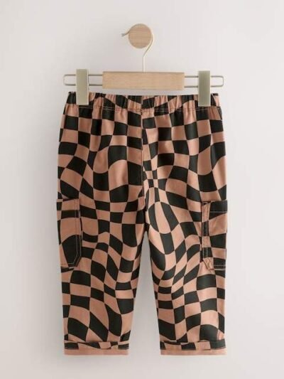 Black/Tan Checkerboard Side Pocket Pull On Trousers