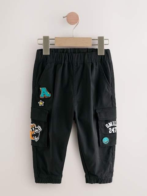 Black Varsity Cargo Trousers