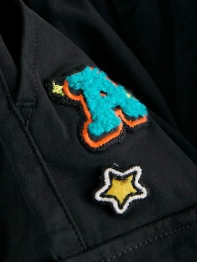 Black Varsity Cargo Trousers