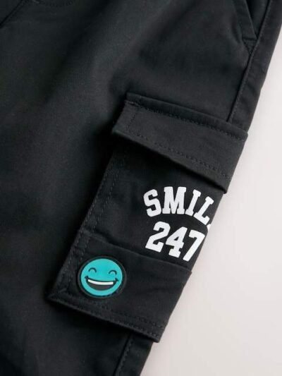 Black Varsity Cargo Trousers