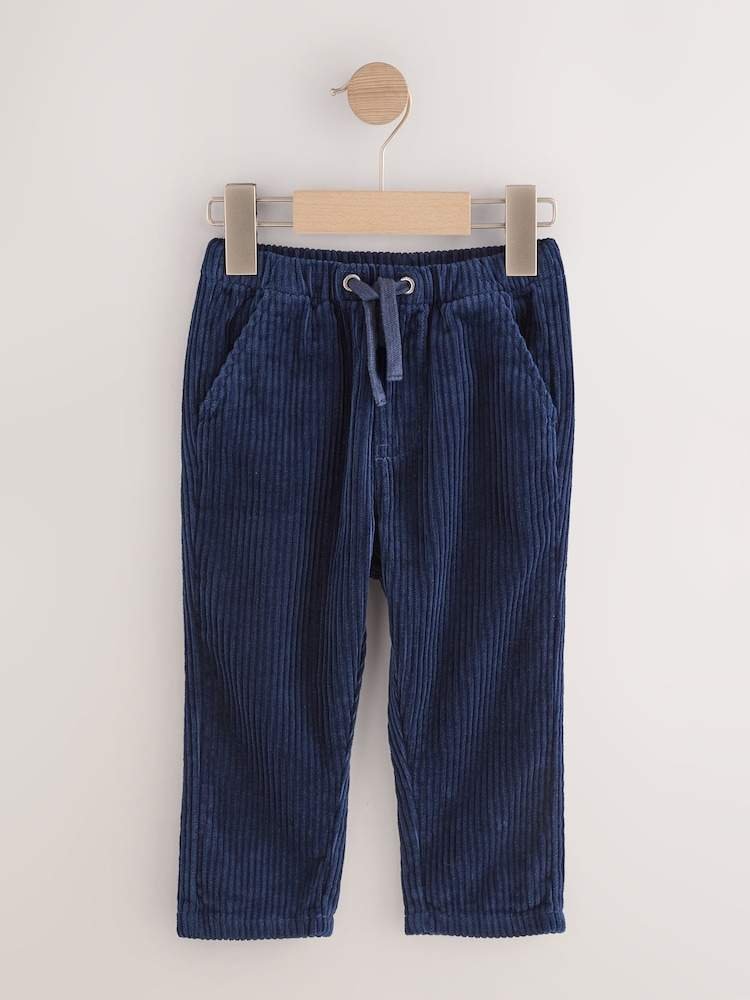 Navy Corduroy Pull On Trousers