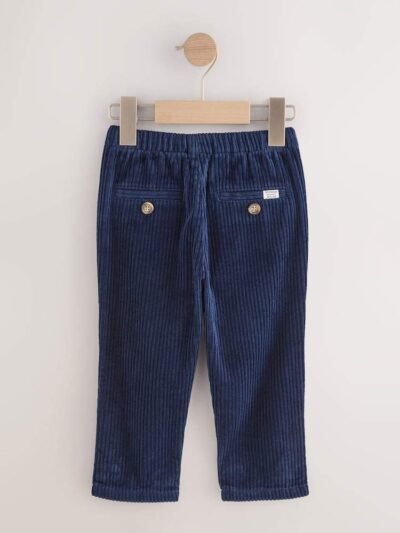 Navy Corduroy Pull On Trousers