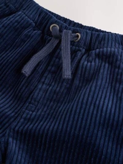 Navy Corduroy Pull On Trousers