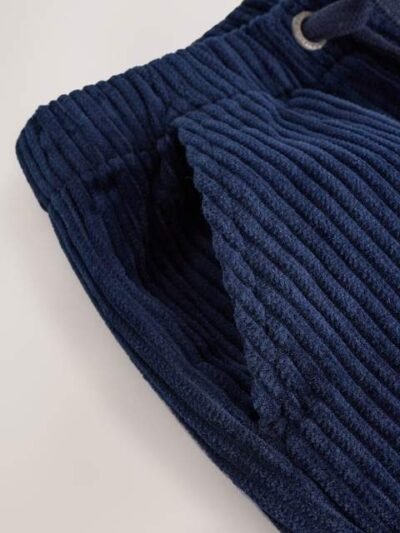 Navy Corduroy Pull On Trousers