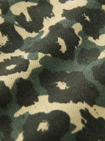 Green Leopard Print Pull On Wide Trousers