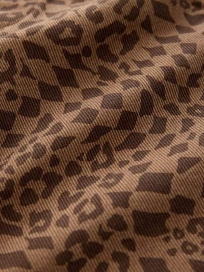 Tan Leopard Print Pull On Wide Trousers