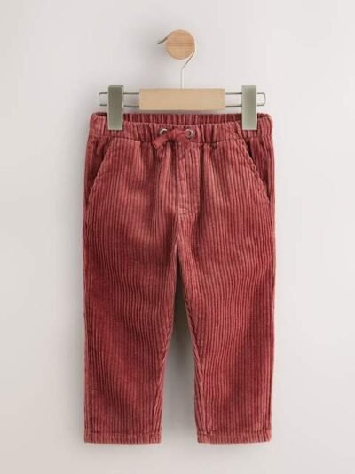 Dark Red Corduroy Pull On Trousers