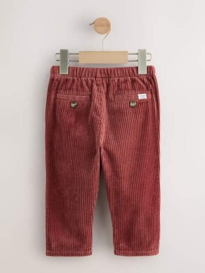 Dark Red Corduroy Pull On Trousers