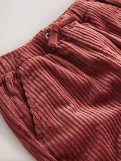 Dark Red Corduroy Pull On Trousers