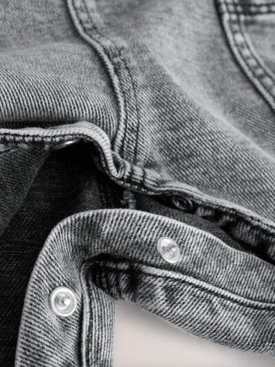 Grey Denim Dungarees