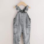 Grey Denim Dungarees