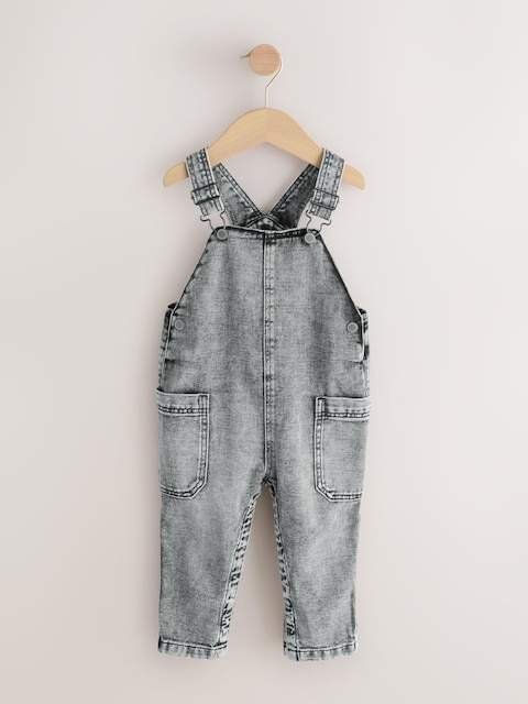 Grey Denim Dungarees