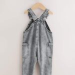Grey Denim Dungarees