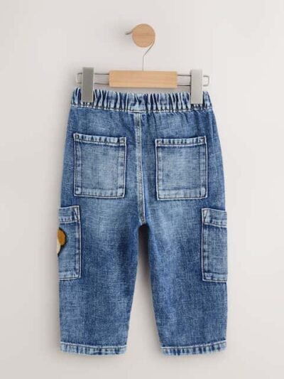 Mid Blue Dog Cargo Jeans